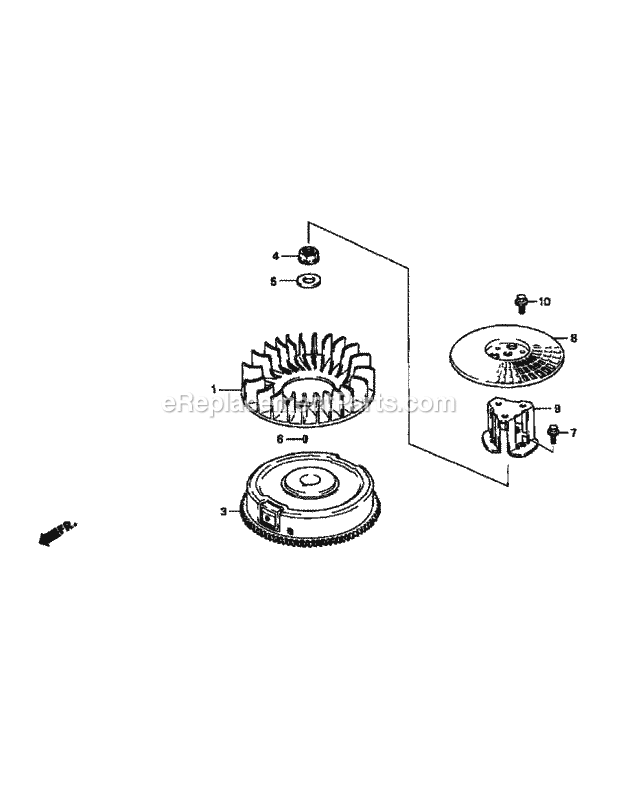 Gxv670 Flywheel Diagram and Parts List for M54-HN 53BB5ETW750-24-HP Cub Cadet Lawn Tractor